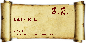 Babik Rita névjegykártya